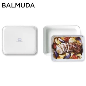 BALMUDA Noda Enameled White Tray Size 21 Logo 0.96L 350g w/Recipe Book JAPAN NEW - Picture 1 of 8