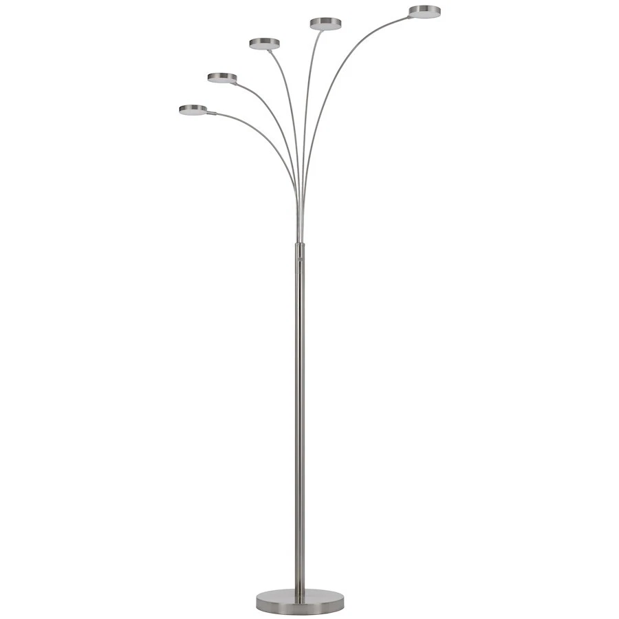 Cal Lighting Malibu 5 Light 82" Floor Lamp in Brushed Steel - BO-3121FL-5L-BS - Image 1 of 1