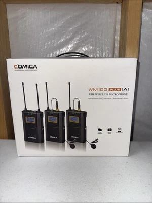 CoMica UHF 48 Channel Wireless Dual Lavalier Microphone System CVM-WM100 PLUS - Image 1 of 4