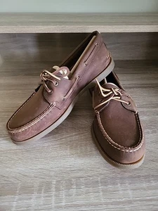 Sperry Men's A/O 2 Eye Pullup Brown Leather Boat Shoes New in Box Size 8.5 - Picture 1 of 11