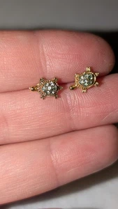 Ohrringe Schildkröte grün und goldfarben  - Bild 1 von 8