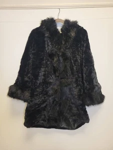 Charlotte Louis schwarzer Pelzmantel Damen Gr. 52 Kunstfell Winter Oberbekleidung Jacke - Bild 1 von 11