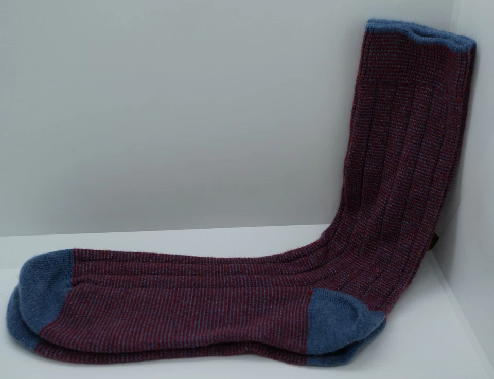 Calcetines de cachemir Johnstones of Elgin para hombre bloques de colores - rojos - talla 7-9 Foto 1 de 2