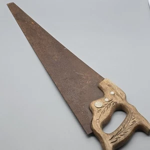 Sierra de trigo vintage Henry Disston & Son Philada EE. UU. 26" mango - Imagen 1 de 14