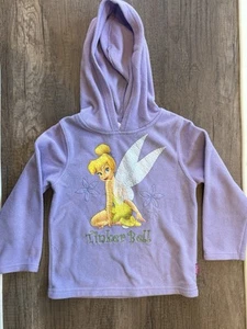 Vintage Retro Y2K 2000s Disney Tinker bell Girls Hooded Sweatshirt - Picture 1 of 4