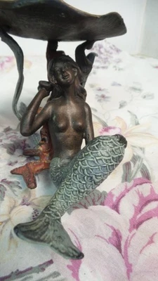 NWOT BRASS  Mermaid Candleholder by SPI  5"t x 4"w - Image 1 of 4