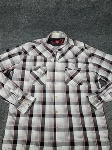 Twenty X Shirt Mens XL Black Gray Plaid Western Pearl Snap Long Sleeve Cowboy - Picture 1 of 11
