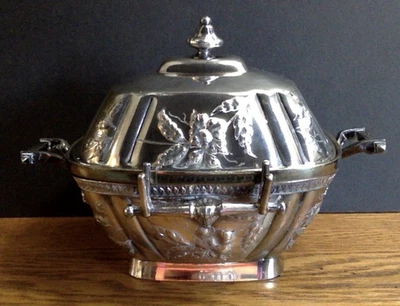 Plato de mantequilla Reed & Barton #3422 inserto de acero inoxidable con placa de plata vintage Foto 1 de 4