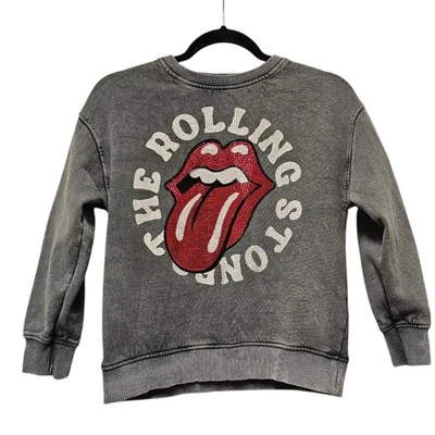 The Rolling Stones X Zara Kids Rhinestone  Sweatshirt Size 8-9-EUC - Image 1 of 4