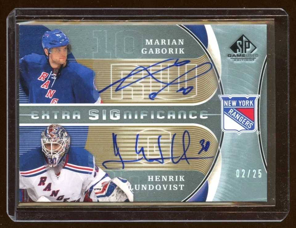HENRIK LUNDQVIST-MARIAN GABORIK 2009 SP GAME USED DUAL AUTOGRAPH #ED 02/25 HOF ? - Image 1 of 1
