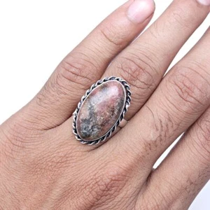 Rhodonite Gemstone Handmade Silver Jewelry "8" - Picture 1 of 5