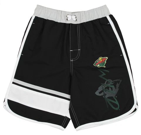 Outerstuff NHL Youth (8-20) Minnesota Wild Swim Shorts, Black Cover