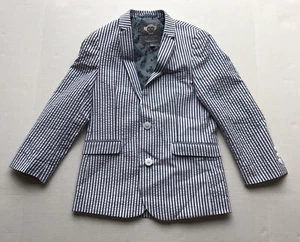 Appaman Fine Tailoring Boys  Jacket Gray White Stripe Sz 7 NWOT - Picture 1 of 6