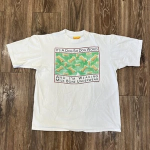 Vintage Lake Street Shirts Humor “Dog Eat Dog World” Single Stitch Lg USA Made - Picture 1 of 12