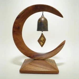 Japanese Sahari Wind Bell & Stand (New Moon) (Zelkova) (by Kyota Minato) - Picture 1 of 4