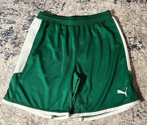 PUMA NWT Women’s Borussia Short Size Small Green Dry Cell Mesh Sides White - Picture 1 of 5