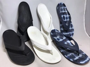 Crocs Lot of 3 Women’s Kadee II Thong Flip Flop Sandals Size 9 Black White Navy - Picture 1 of 5