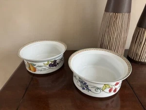 Lot 2 Dansk China Umbrian Fruits Pattern 7-7/8" Large Serving Bowl MOVING SALE - Picture 1 of 3