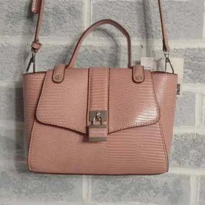 Bolso Bandolera Anne Klein Para Mujer Cuero Sintético Reptil Rosa Polvoriento Nuevo con Etiquetas Foto 1 de 4