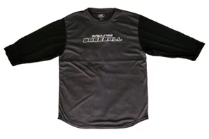Baseball-T-Shirt Erwachsene groß grau schwarz Poly 3/4-Ärmel EUC - Bild 1 von 11