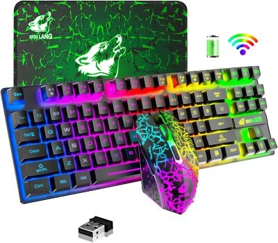 ZIYOU LANG T87 Wireless Mechanical Gaming Keyboard Mouse Combo 87Key LED Backlit - Image 1 of 4