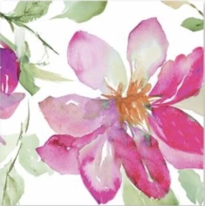 CYPRESS HOME  3-PLY LUNCH NAPKINS 20 COUNT PINK FLORAL DREAM - Picture 1 of 3