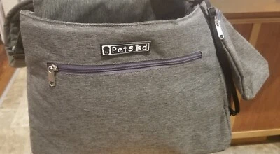 Medium Pet Travel Carrier Bag Gray Mesh Top Soft Sides Adjustable Strap 5-15lbs - Image 1 of 4