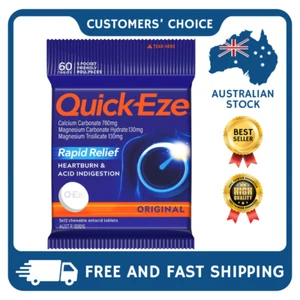 Quick Eze Rapid Relief Original Antacid Tablets 12 Pieces X 5 Pack - FREE AU - Picture 1 of 3