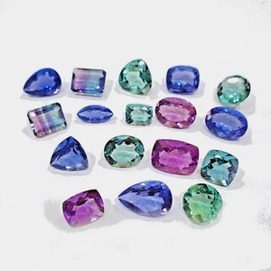 Natural Multi Color Fluorite Mix Faceted Gemstone Lot 5-14 mm 4-5 Pcs 10 CT - Picture 1 of 5