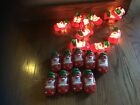 Vintage Christmas Santa In Car (10) String Lights Blowmold & (9) Extra Covers