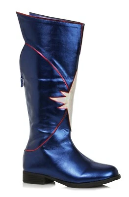 Blue Ajak Eternals Captain Marvel Super Girl Comic Book Halloween Costume Boots - Image 1 of 2