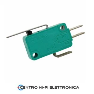 Microswitch Deviatore Finecorsa a Leva ( Nero ) 250Vac-5A Faston 4,8mm - Foto 1 di 3