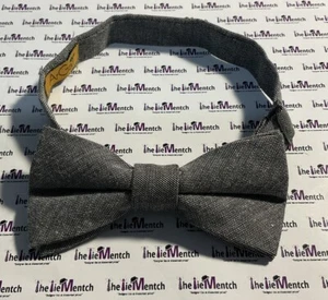ArGail Solid Gray 100% Cotton Pre-Tied Adjustable Bowtie BRAND NEW - Picture 1 of 2