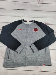 Nike Ohio State Buckeyes College Fleece XL Crew Sweatshirt heather Grey E3 - Picture 1 of 7