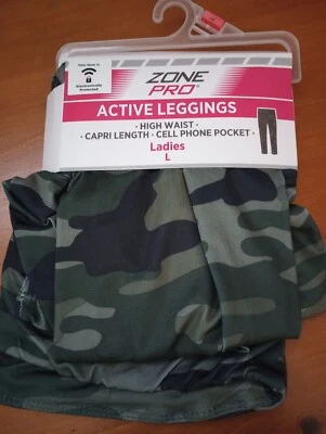 Ladies L 12-14 Active Stretch Capri High Waisted Cell Phone Pocket Legging - Image 1 of 4