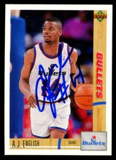 A.J. English #387 signed autograph auto 1991-92 Upper Deck Basketball Card