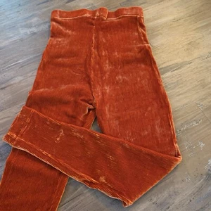 Crisca Velvet Velour Pull On Orange Skinny Leggings Pants Womens IT 40 6 M Italy - Picture 1 of 8