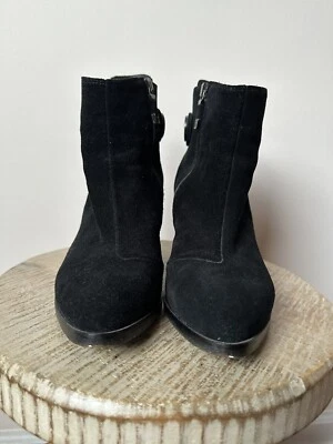 Botín Alberto Fermani Tortora Negro Gamuza Botones/Crebilla Lateral 37/7 Foto 1 de 4