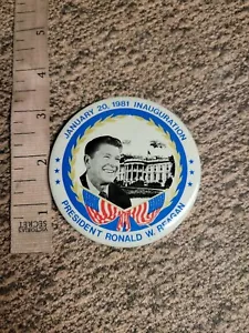 Ronald Reagan Inauguration Day Jan. 20, 1981 Pin-back President - Picture 1 of 3