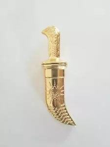 Atemberaubender zeremonieller Sikh Siri Sahib aus vergoldetem Stahl brillantes Design Singh OO - Bild 1 von 3