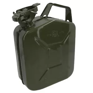 Metal Fuel Jerry Gerry Can Petrol Diesel Liquid Tank Army Green 5L Litre Sil221 - Picture 1 of 6