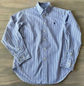RALPH LAUREN POLO BOYS Striped Button-Up Poplin Long Sleeve Dress Shirt 12 Yrs - Picture 1 of 5