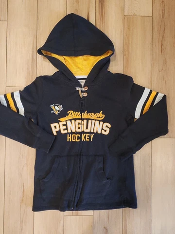 Pittsburgh Penguins NHL Women’s CCM Home Colors Full Zip Hoodie Size Small Cover
