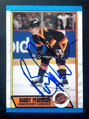 BARRY PEDERSON AUTHENTIC AUTOGRAPH 1989-90 O-PEE-CHEE 89-90 NO 281     91429 - Image 1 of 2