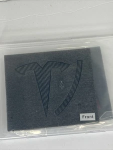 Tesla Model S Front/Rear Luggage Lid T Nameplate Logo Badge Emblem Carbon Fiber - Picture 1 of 2