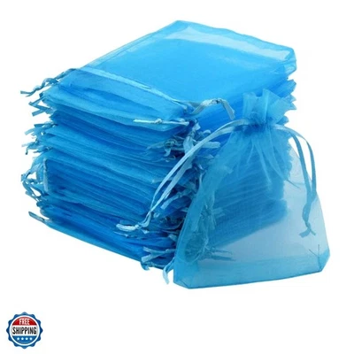 50 bolsas de organza 3,54''x4,33''9x11 cm satinado cordón organza bolsa boda... Foto 1 de 4