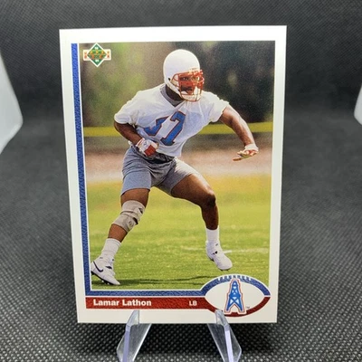 Football Card - Lamar Lathon - Oilers - Upper Deck - 1991 - #424 - Image 1 of 2