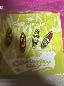 DISNEY PIN TRADING CASTAWAY CAY DISNEY CRUISE Line 4 Pin Set SURFBOARDS - Picture 1 of 2