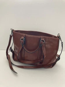 Large Leather Handbag/ documents / Split Cowhide / 11 X 16 " / Detachable Strap - Picture 1 of 12
