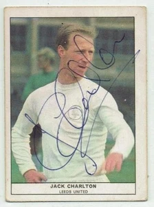 JACKIE CHARLTON signed 1969 Anglo Football Quiz card #61 LEEDS UTD ENGLAND †2020 - Picture 1 of 2
